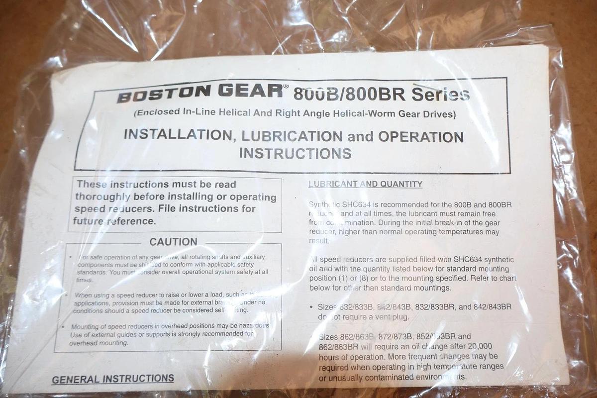 Boston Helical Worm Speed Reducer Gear Box SF863BRF450SB5M6 450:1 .59hp (NEW)