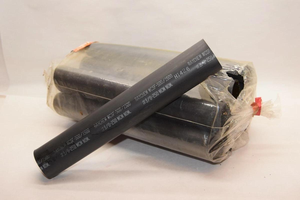 (NEW - Pack 10) RAYCHEM / THERMOFIT WCSF1500-12-A 12" Black Heat Shrink Tubing