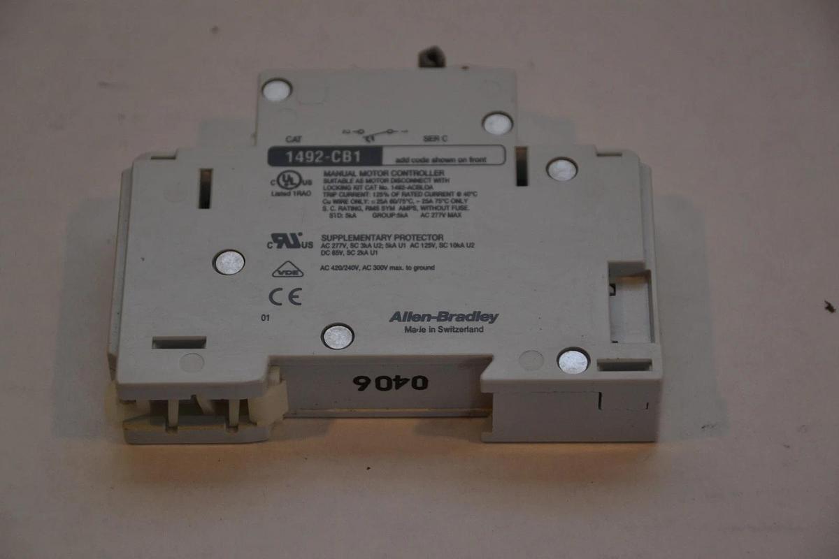 Used Allen Bradley 1492-CB1 H030 H 030 Circuit Breaker 3A 3 A 3 Amp 1/3hp 277vac 1ph