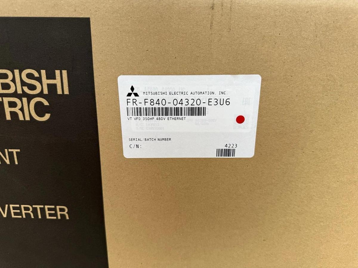 Mitsubishi VSD VFD Drive FR-F840-04320-E3U6 FRF84004320E3U6 350hp 480v Ether NEW