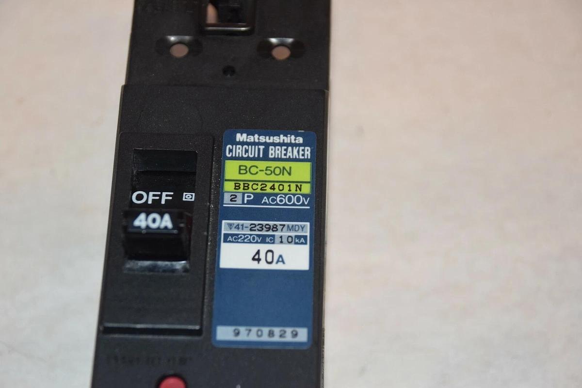 Used Matsushita 40 amp Circuit Breaker BC-50N BBC2401N 2 pole 40A 40 A