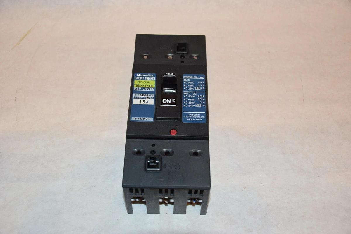 Used Matsushita 15 amp Circuit Breaker BC-50N BBC3152N 3 pole 15A 15 A