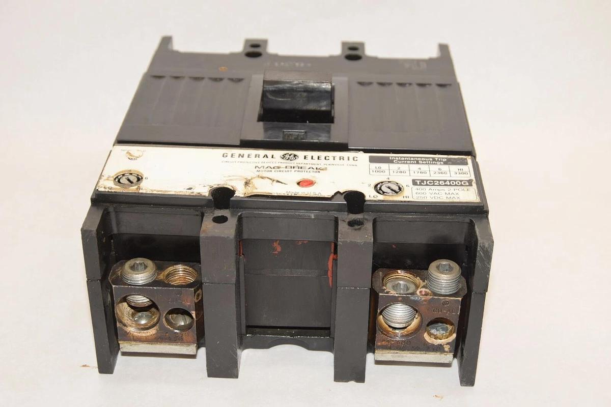 Used GENERAL ELECTRIC TJC26400G 400A 400 Amp 2P 600Vac Circuit Breaker