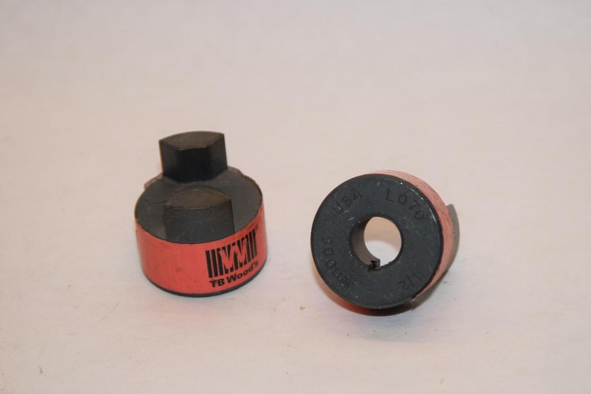 (NEW - Lot of 2) TB WOODS USA L-070 L-070x1/2 L07012 1/2" Bore L-Jaw Coupling