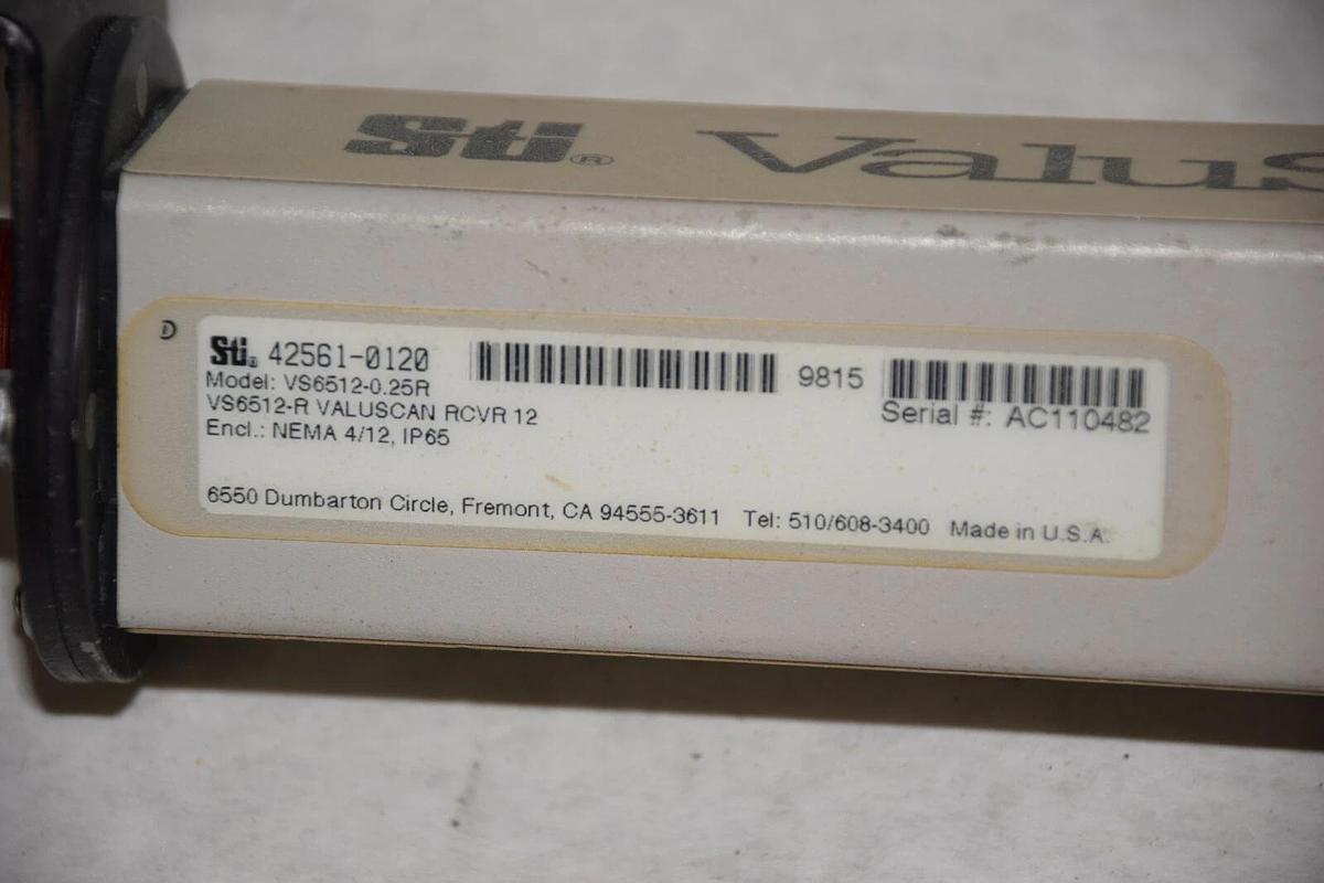Used STI light Curtain  VS6512-0.25X, VS6512-X VALUSCAN XMTR 12 42561-0120