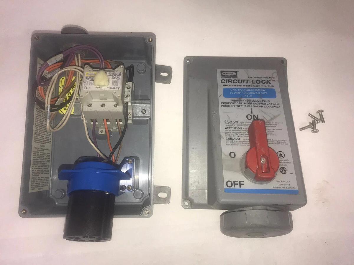 Used Hubbell HBL530MI9W Disconnect receptacle 4X 12 30 Amp 30A HBL 530MI9W 4 Pole
