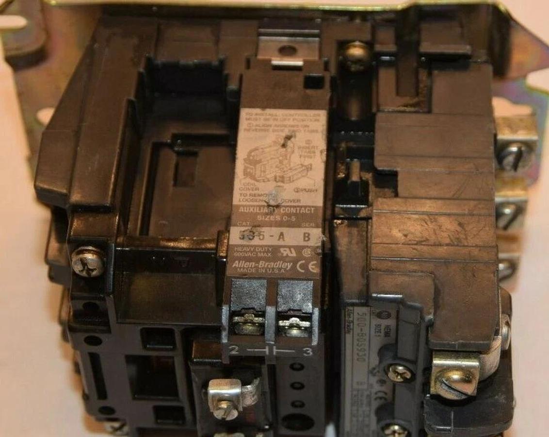 Used ALLEN BRADLEY 500-B0S930 Series B Size 1 3-5P 1PH 110-115V 50Hz Coil Contactor