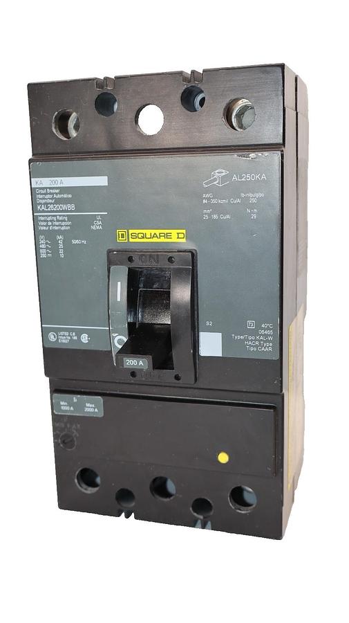 Used Square D KAL26200WBB 200A Amp 3 Pole Circuit Breaker