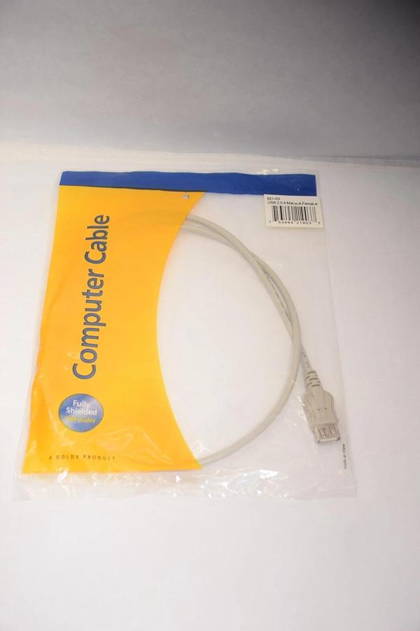 (NEW - Lot of 8) COMPUTER CABLE 621-03 USB 2.0 Male-A Female 3" Cable