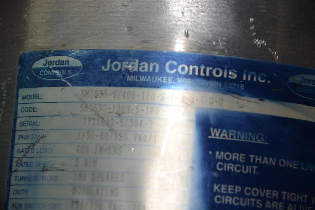 Used JORDAN CONTROLS INC. SM-1530-5/400-180-S-D-B-0-4-0-0  ROTARY ACTUATOR