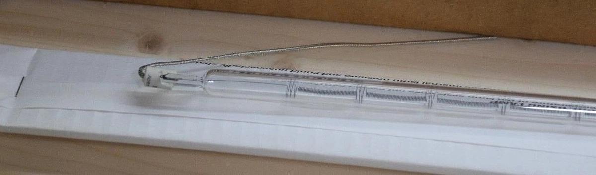 Used (1)  FOSTORIA INDUSTRIES F2548H 2500W CLEAR QUARTZ HEAT LAMP NEW 3.65 kW, 480VAC