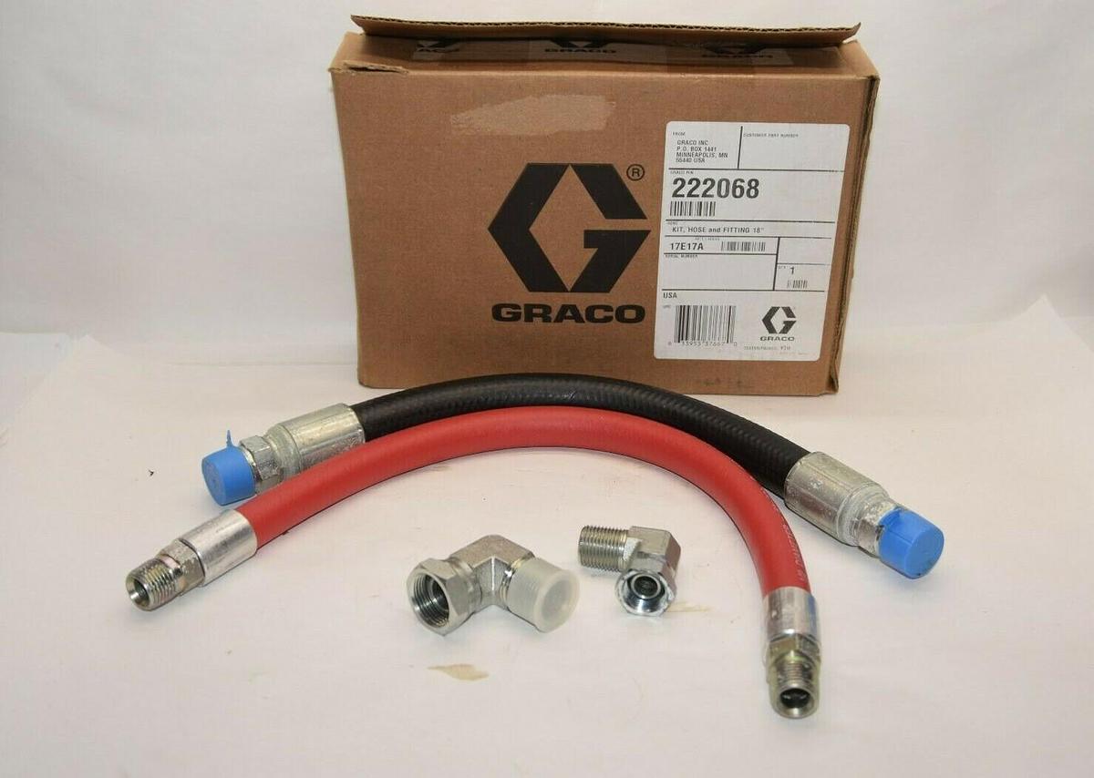 GRACO 222068 18" Hose Fitting Kit for Wall-Mounted Fire-Ball 425, 10:1 Pumps