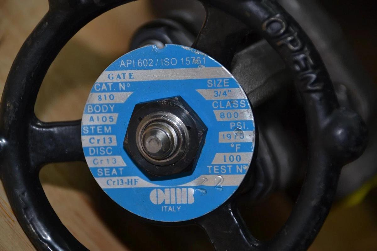 OMB 3/4" GATE VALVE 810 CLASS 800 1975 PSI API 602 / ISO 15761 NEW