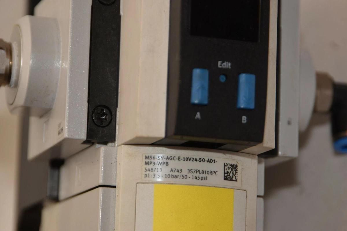 Used FESTO MS6-SV-AGC-E-10V24-SO-AD1-MP3-WPB W/ NECA-S1G9 Soft Start Exhaust Valve