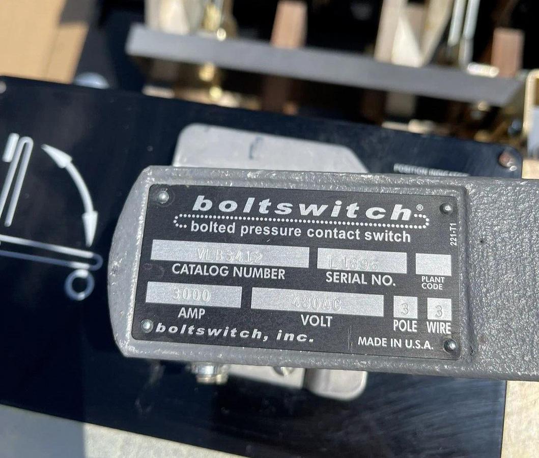 Boltswitch Bolted Pressure Contact Bolt Switch VLB3412 3000 Amp 3000A 480vac NEW