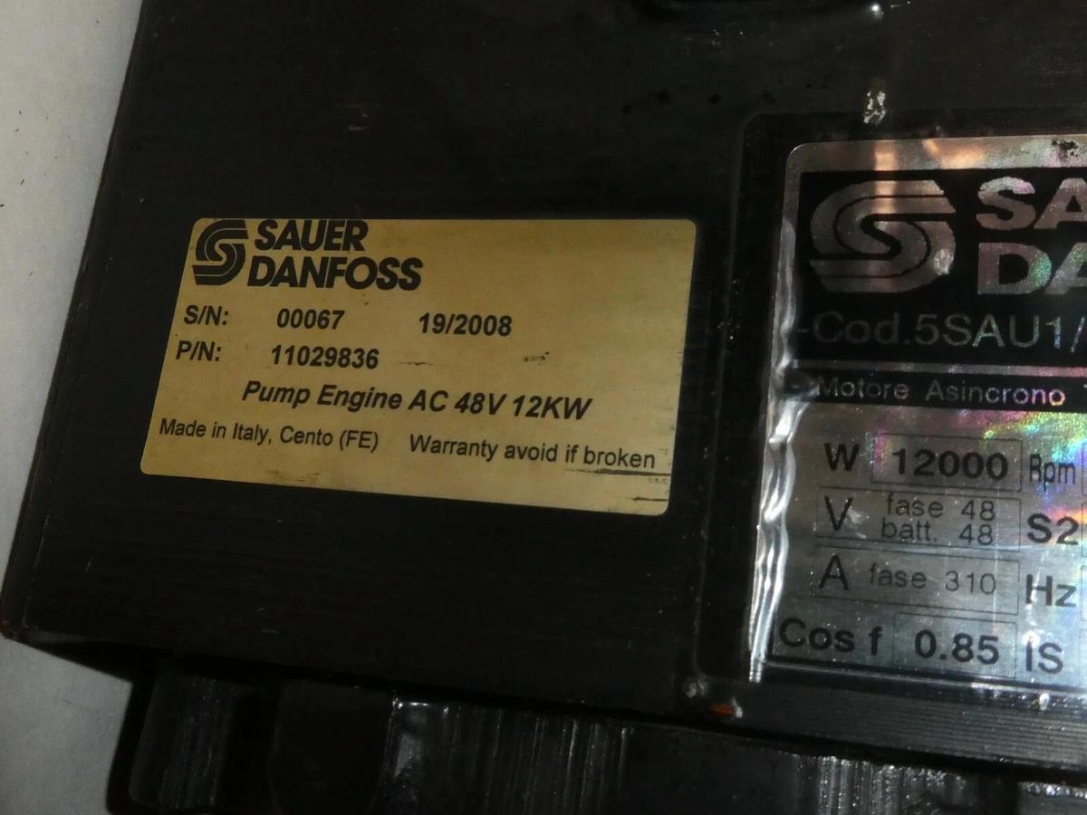 Used Sauer Danfoss Hydraulic Motor 11029836 48v 12kw 12000w 5SAU1/O4 28040808 1800rpm