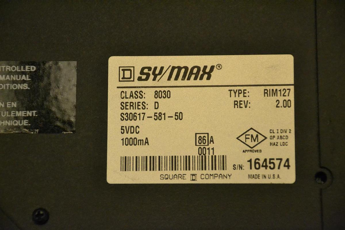 Used SQUARE D SYMAX  8030 RIM127 RIM-127 8030RIM127 8030RIM-127 SER. D REV 2.00