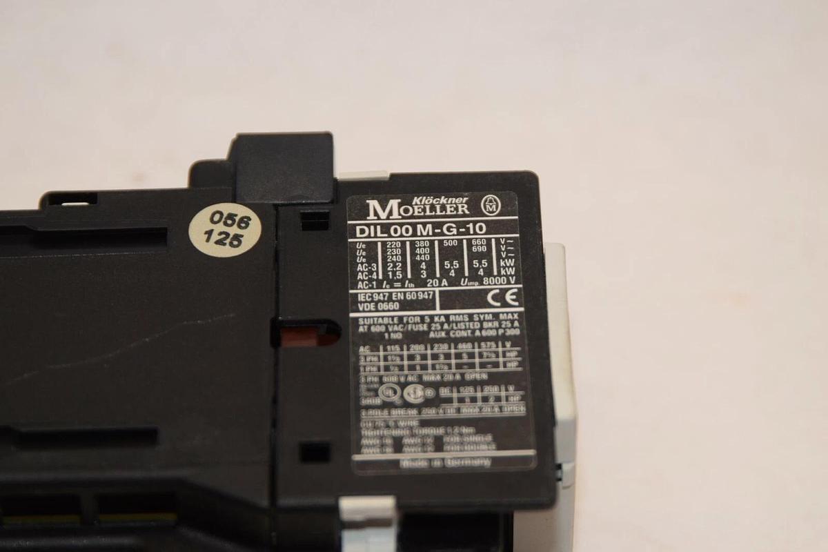 Used MOELLER DIL00M-G-10 DIL00MG10 24V Coil Contactor