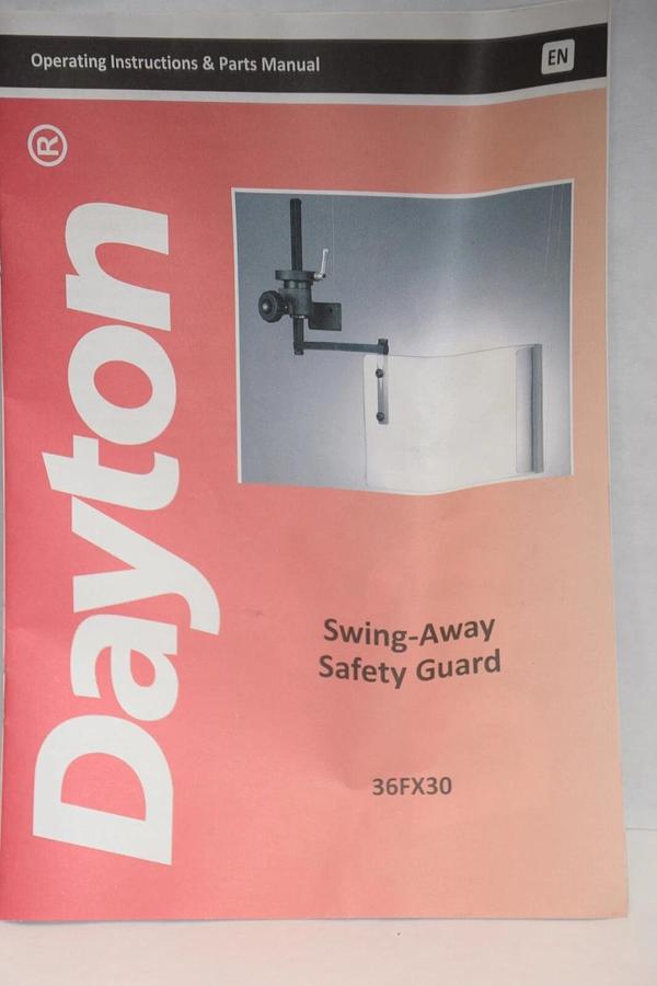 (NEW) DAYTON 36FX30 Swing-Away Safety Guard *No Sheild / Guard, Mechanism Only*