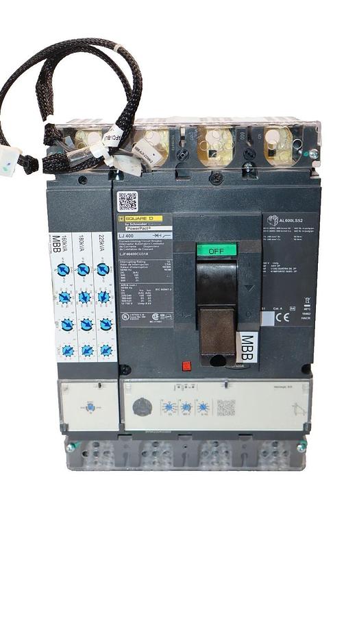 Used Square D Circuit Breaker LJF46400CU31X LJ 400 PowerPact LJ 400 Amp 3 Pole