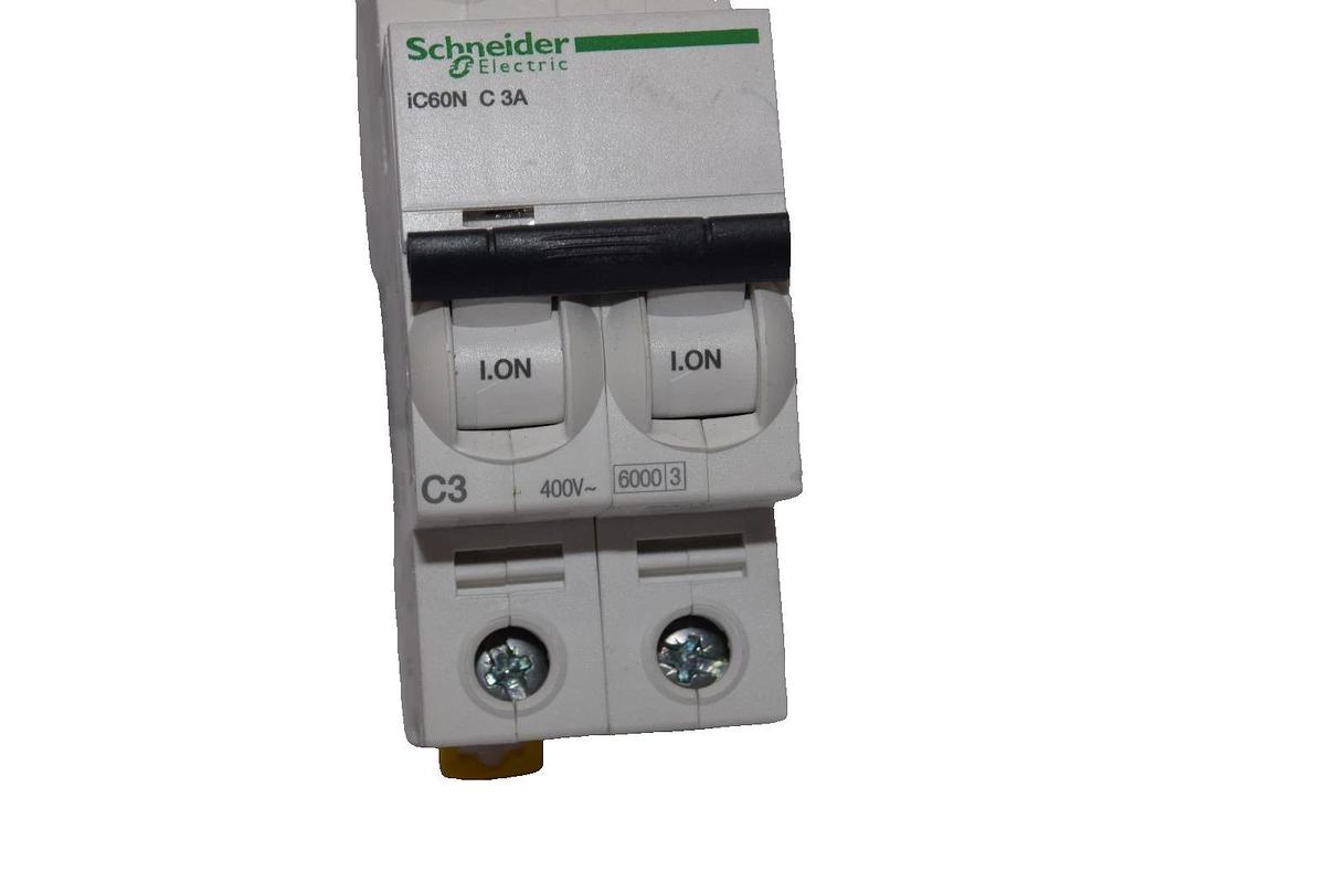 Used SCHNEIDER ELECTIRC iC60N C 3A 2 Pole 2P 400V Miniature Circuit Breaker