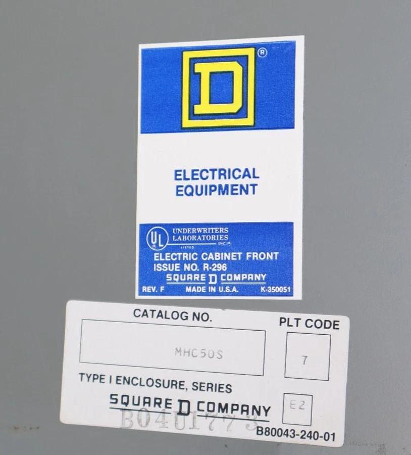 Used Square D Electric 225A Panelboard 225 A NQOD442L225CU NQODQ2 208y/120v 3ph 4w 42