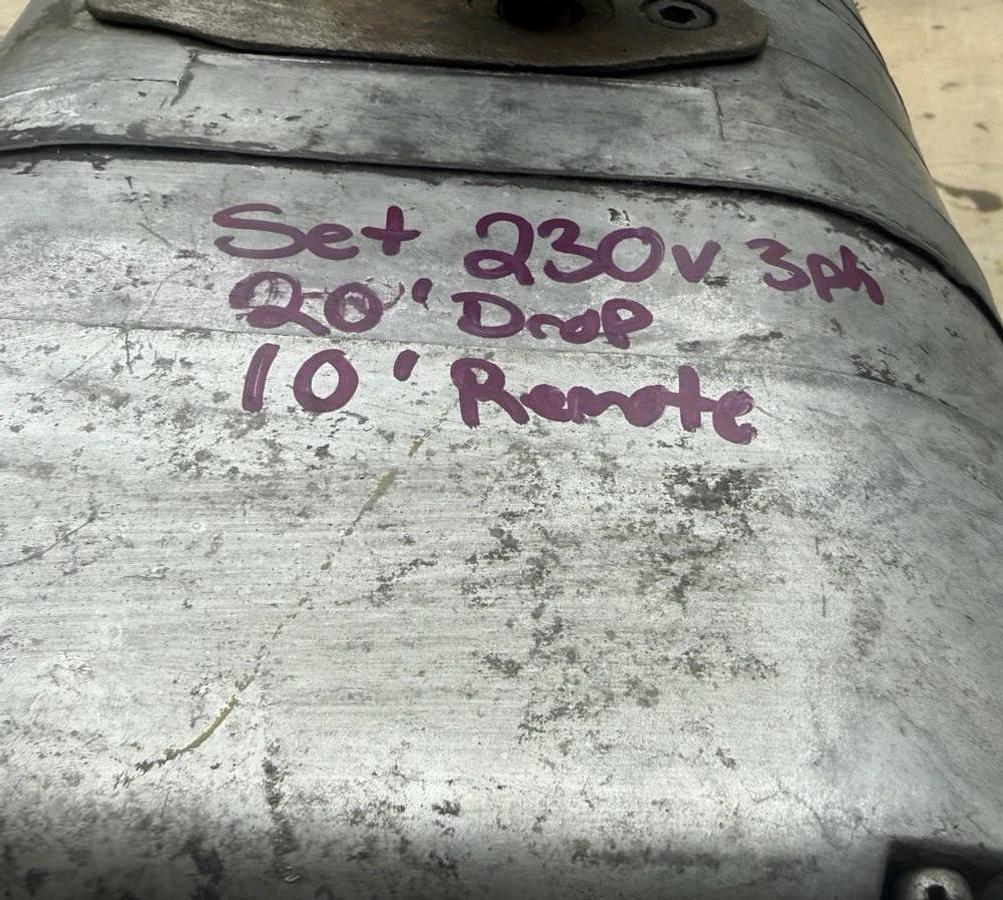 Used CM Lodestar Chain Hoist 1/2 Ton 1000lb Model J 20' chain 240V 480V 3ph 1hp 32fpm