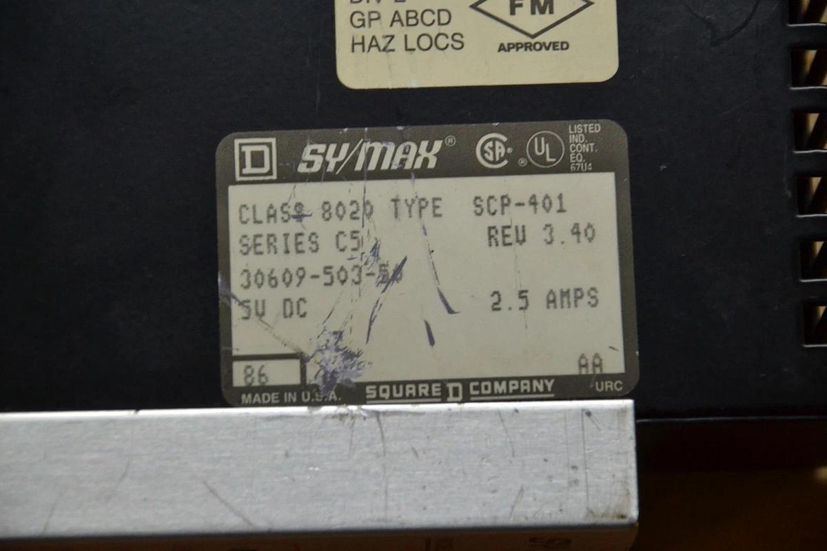 Used SQUARE D SY/MAX 400 Processor 8020 SCP401 SCP-401  Ser C5 Rev 3.40