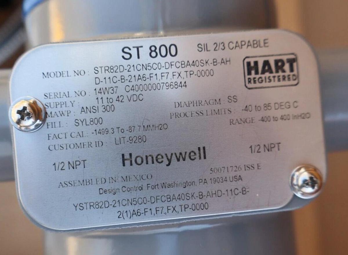 Honeywell STR800 DP Remote Seal YSTR82D-21CN5C0-DFCBA40SK-B-AHD-11C-B-21A6 NEW