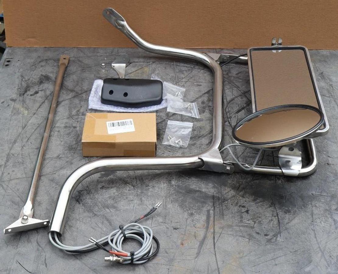 Right Hand Semi Truck Wired Mirror Assembly Cab Door RH Passenger Side (NEW)