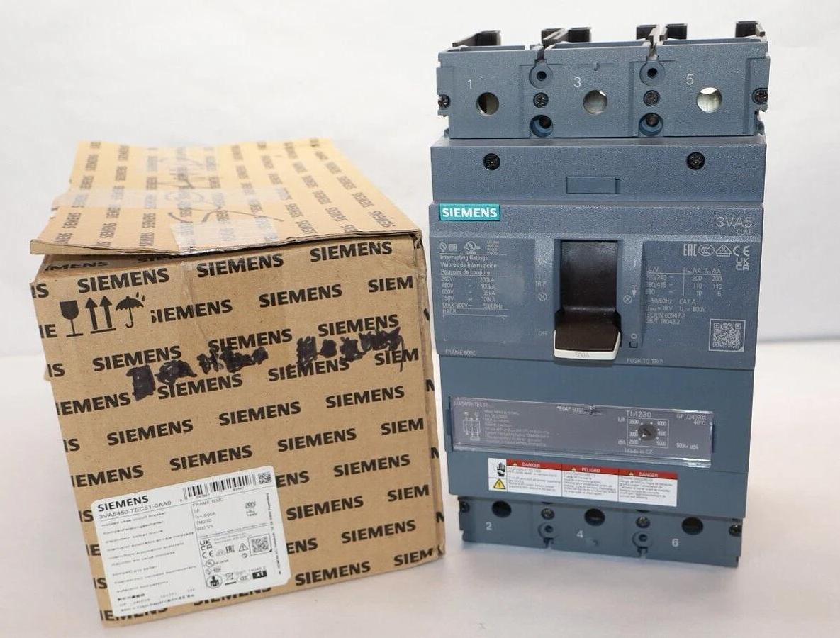 Siemens Circuit Breaker 500A 500 Amp 3VA5450-7EC31-0AA0 3VA5 3p 600v TM230 *NEW*