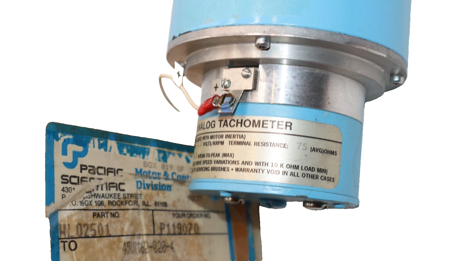 Pacific Scientific 45VM62-020-4 24V 6.9Amp Analog Tachometer (New)