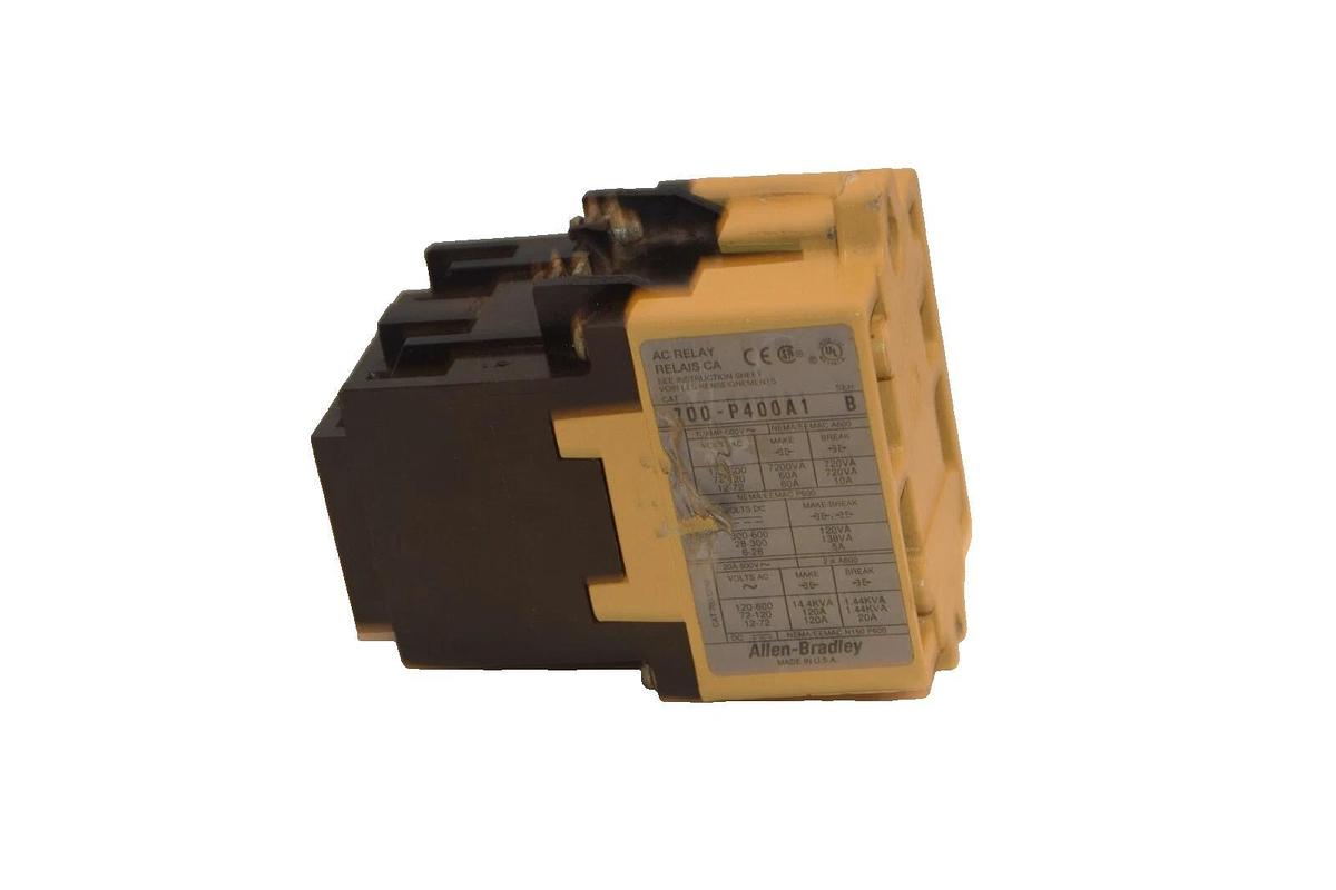 Used Allen Bradley Control Relay 700-P400A1 700P400A1 Type P 115-120V Coil