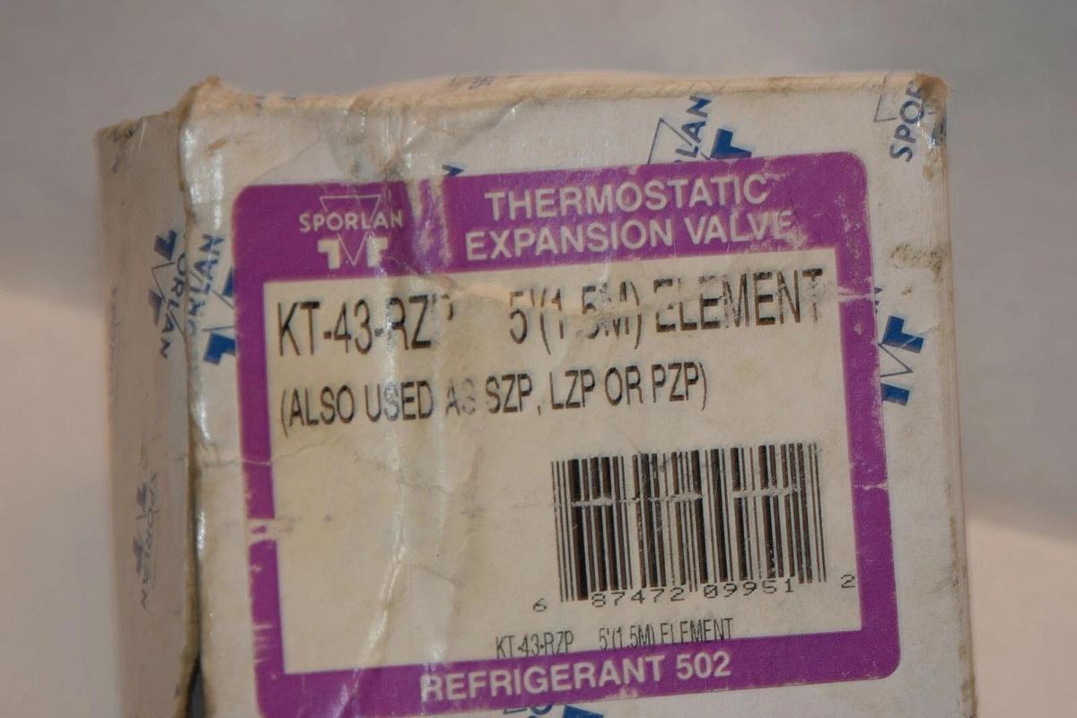 NEW SPORLAN VALVE KT-43-RZ 5'(1.5M)  KT43RZ THERMOSTATIC EXPANSION VALVE