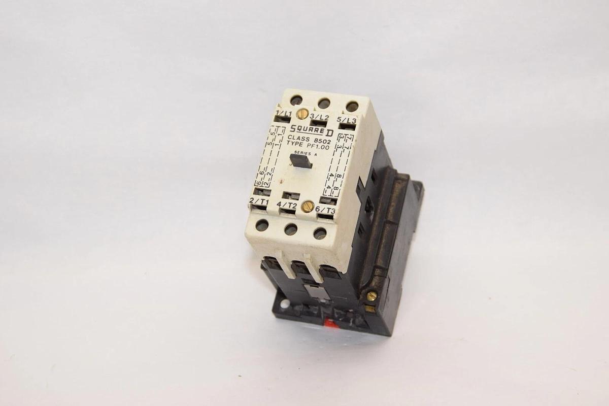 Used SQUARE D PF1.00 Class 8502 Type PF1 Contactor 110/120V 50/60Hz Coil