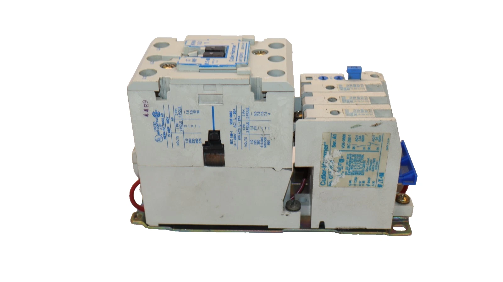 Cutler-Hammer Eaton Starter AN16DN0 Size Sz 1 600V 27A 27 Amp 120v coil H2010