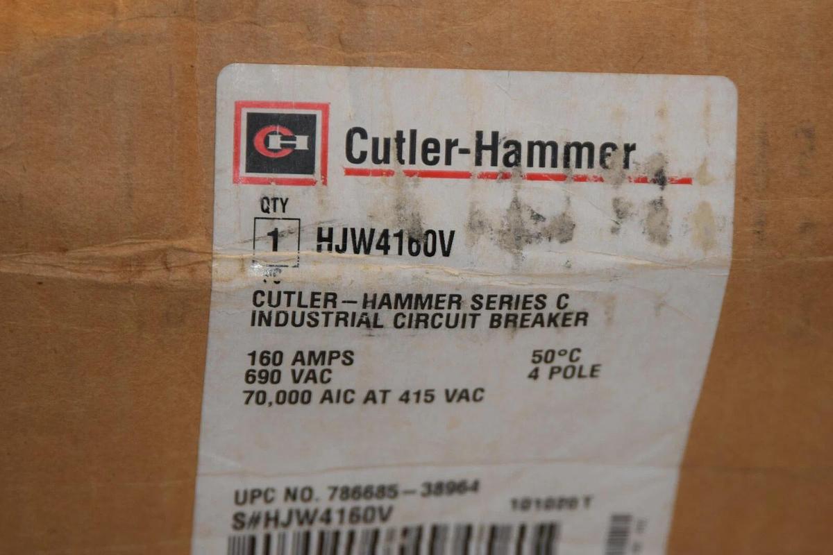 (NEW) EATON CUTLER HAMMER HJW4160V HJW4250F HJW70K 4P 160A Amp Circuit Breaker