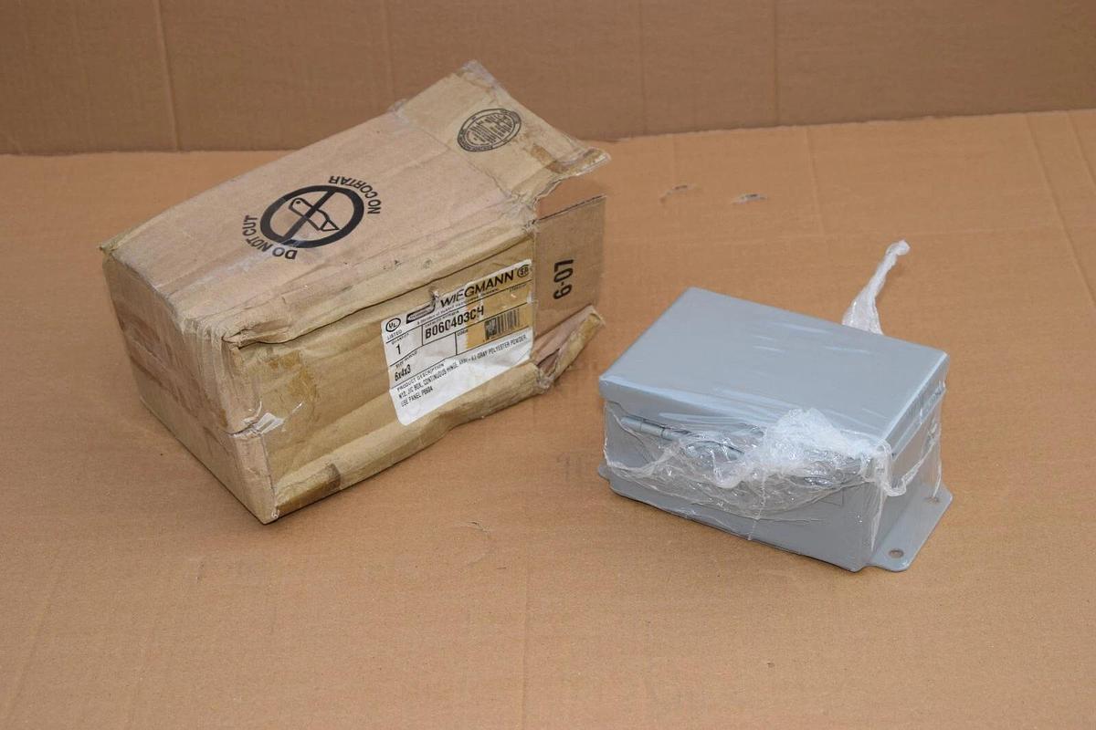 (NEW) HUBBELL B060403CH 6"x4"x3" Gray Electric Box Enclosure