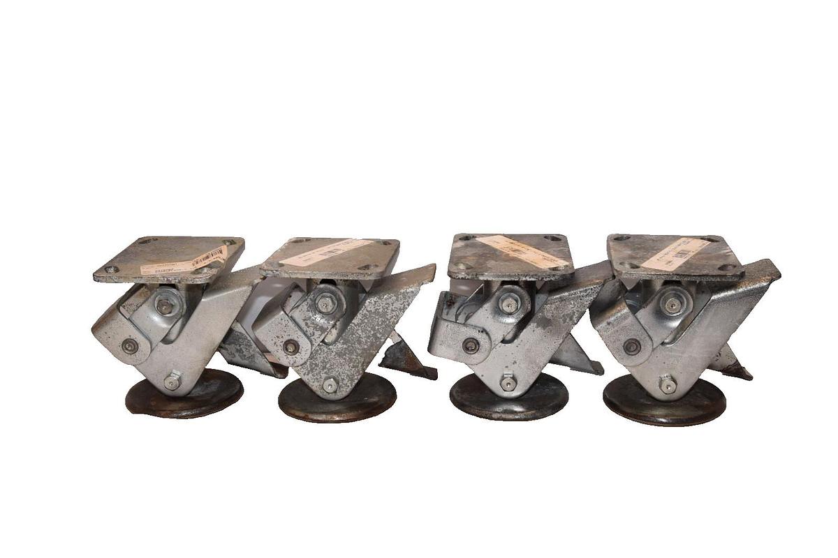 Used 2478T65  SB10988 5-3/8" - 5-5/8"  25/64" Floor Lock caster Kickbar  (Lot of 4)