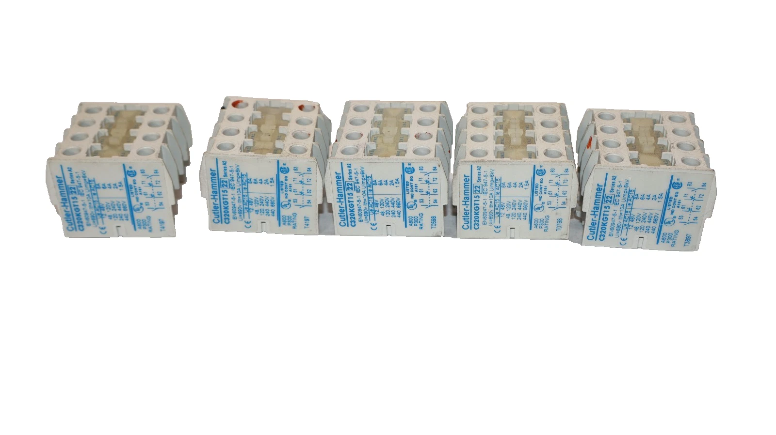 Used Cutler-Hammer Eaton Contact C320KGT15 22 600V 10A 10 Amp 3P (Lot of 5)