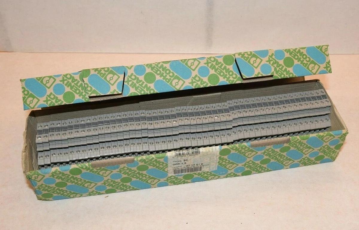 (BOX 50) PHOENIX CONTACT DOK 1.5 D0K 1.5 D-32825 DOK 1,5 Terminal Block NEW