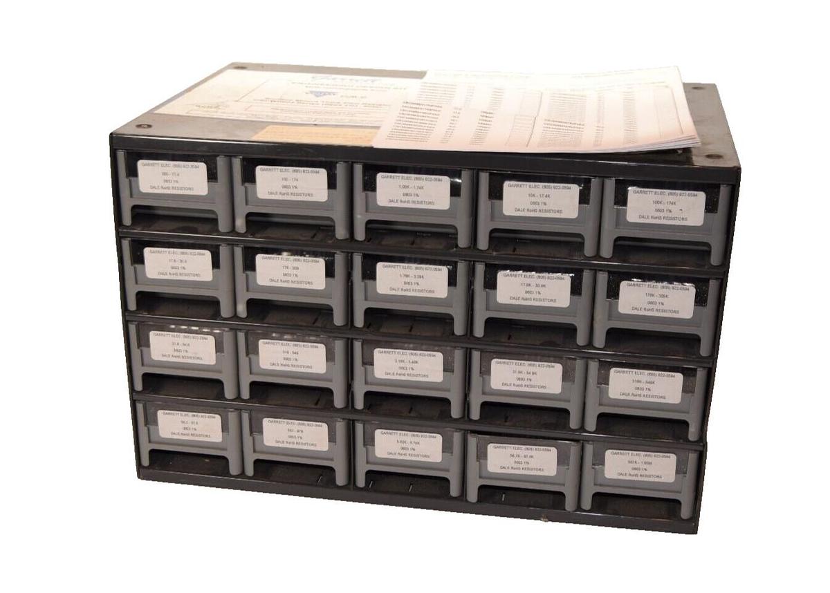 Lot 20 Drawer GARRETT VISHAY DALE CRCW0603 0603 SM Suface Mount 1% Resistor Kit