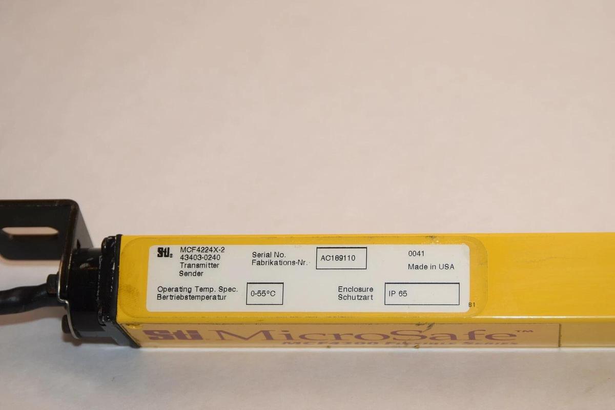 Used STI MICROSAFE Transmitter Light Curtain MCF4224X-2 MCF4224X2