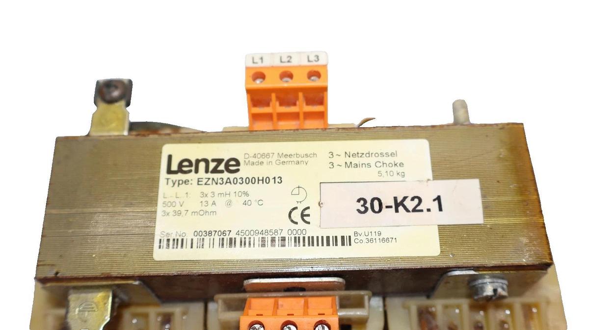 Used Lenze EZN3A0300H013 , 3x3mH 10% 500V 13A Mains Filter Reactor