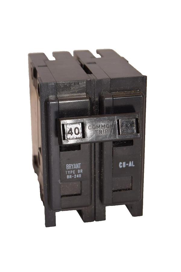 Used Bryant BR-240 , 40A Amp , 2P Type BR Circuit Breaker (Lot of 2)