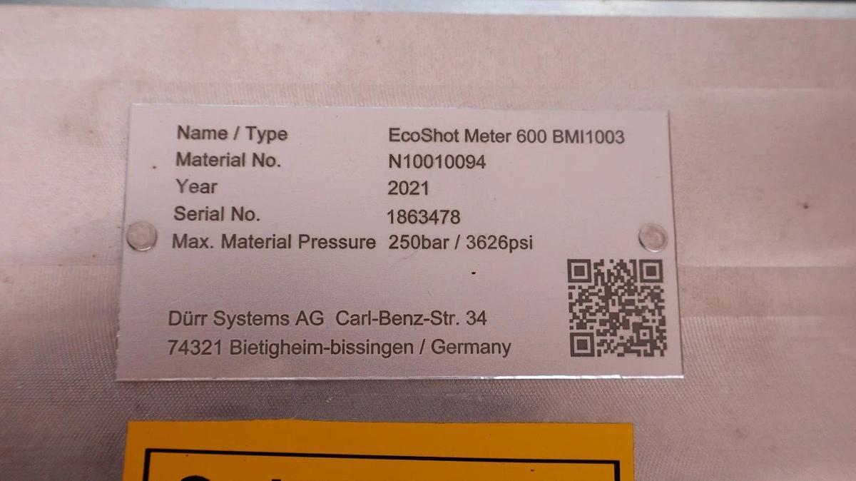 Durr EcoShot Meter Dosing Meter Pump 600 BMI1003 (NEW, take out READ)