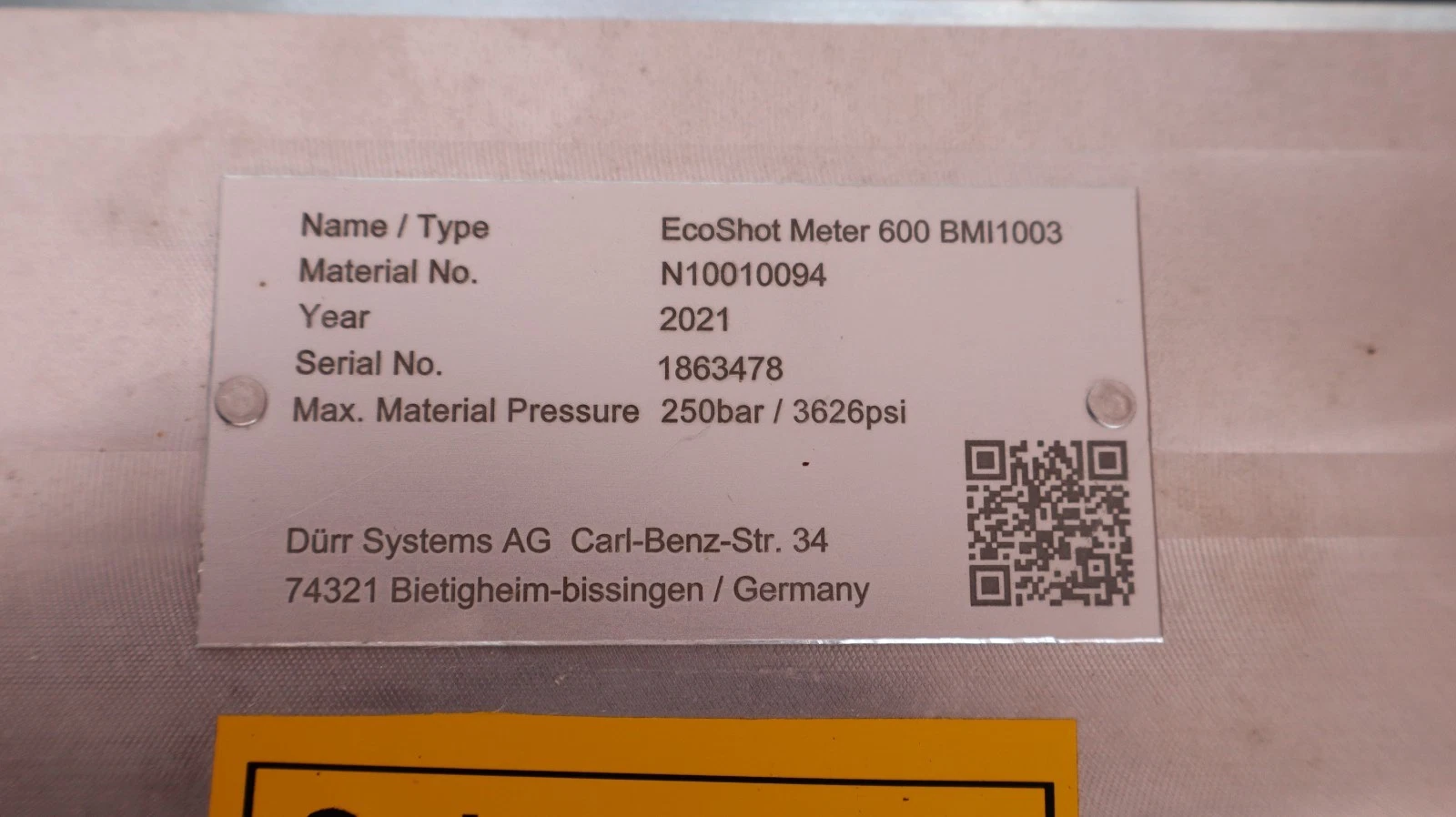 Durr EcoShot Meter Dosing Meter Pump 600 BMI1003 (NEW, take out READ)