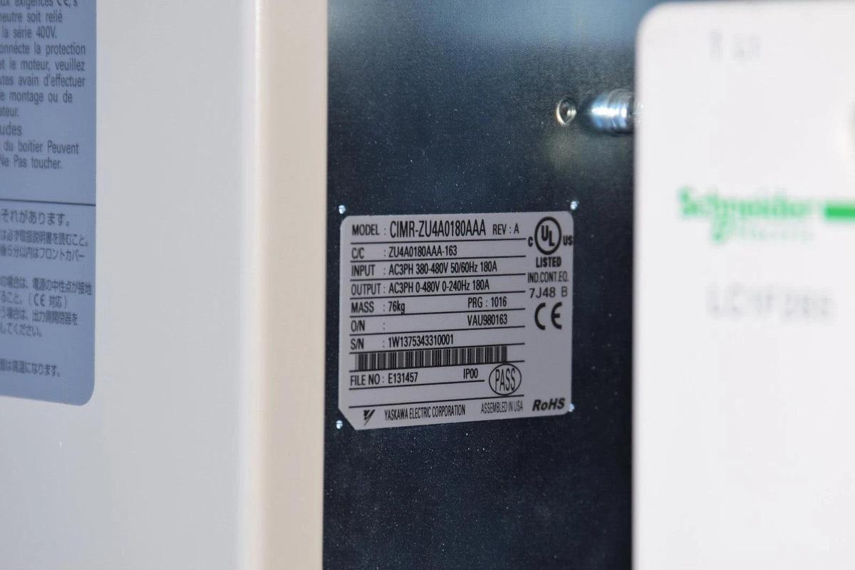 Used Yaskawa AC Drive Z1B1B180PMB Z1000 Bypass Inverter 3ph 480v in 0-460v 180a out