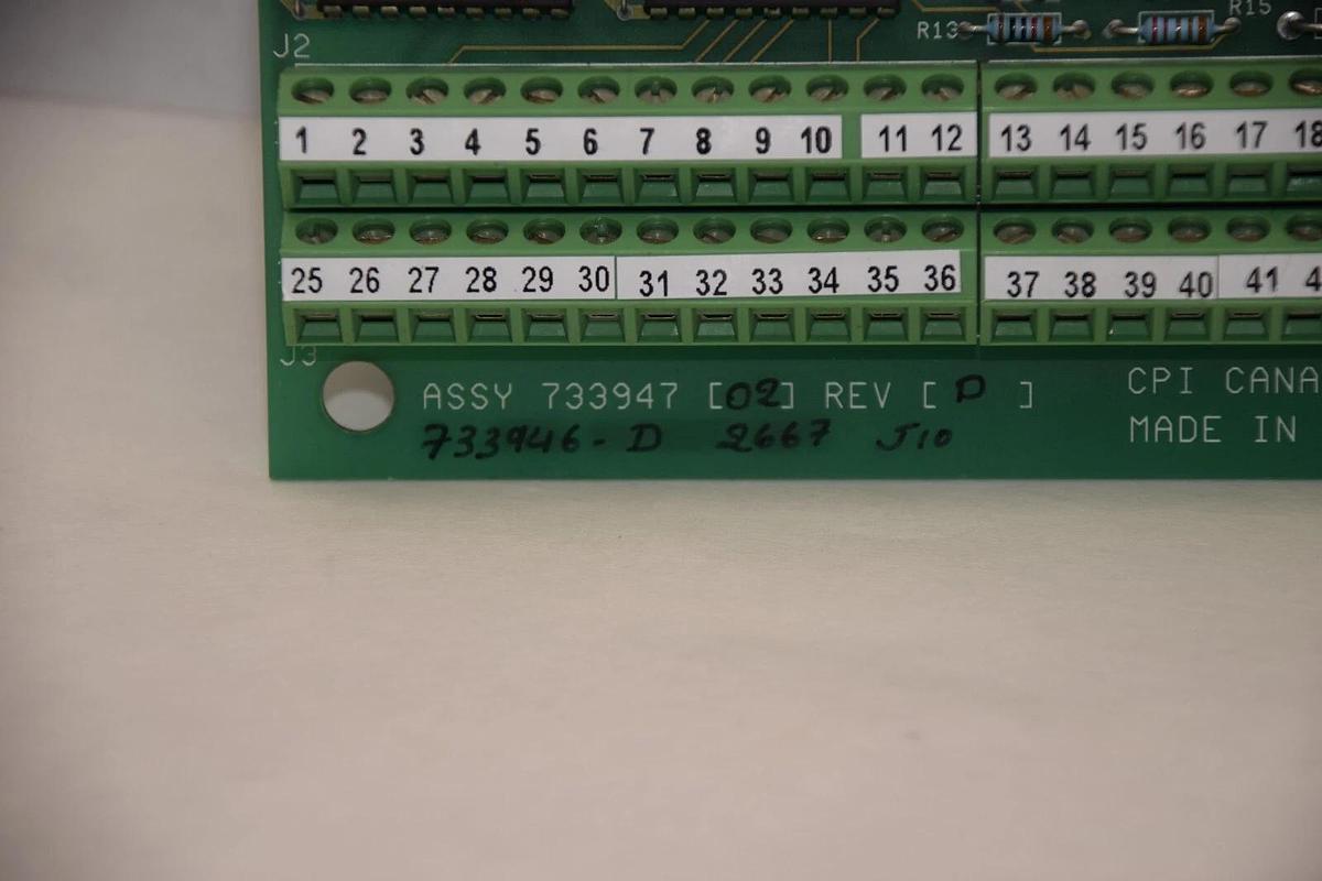 Used CPI CANADA INC 733947 , 73394702 Rev D Digital Interconnect Board Card