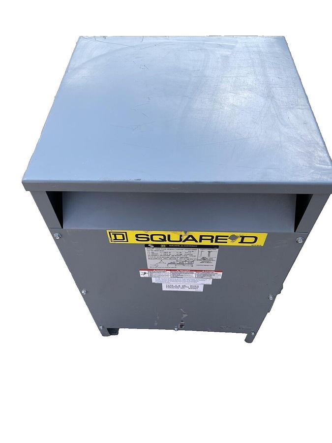 Used Square D  3PH GP Transformer EE45T1814H, 45KVA H.V.480 L.V.480Y/277,  480V 277V